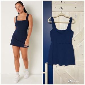 Victorias Secret Navy Blue Ribbed Square Neck Active Dress XL